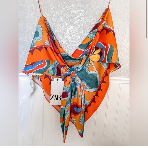 ZARA STRAPPY BANDANA TOP LARGE 3097/164/123/15 - Picture 2 of 4